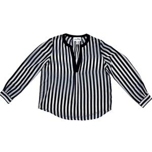 Joseph Ribkoff‎ Women's Navy & White Striped Blouse, Sheer Size 6